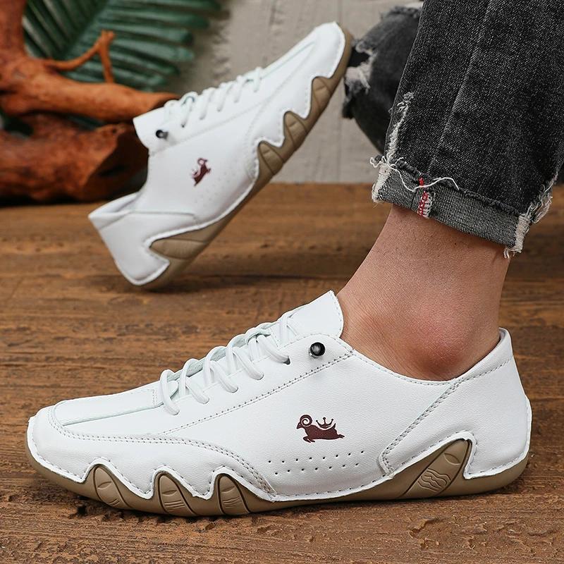 

Classic Red Shoes for Men PU Leather Comfortable Walking Shoes Fashionable Women s Casual Shoes - Multifunctional Low Top Design 36 білий