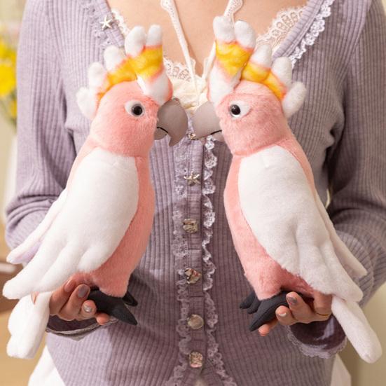 Plushie for Bedroom Decor Cute Parrot Plush Toy, Soft Stuffed Animal Kids, Pink Realistic Bird Doll with Fluffy Fabric And Home Decoration Toy
