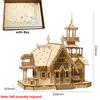 DIY Villa 3D Wooden Model Kit with Light Castle Puzzles Assembly Toy Kid Adult DIY Model Kits Desk Decoration for Gift
