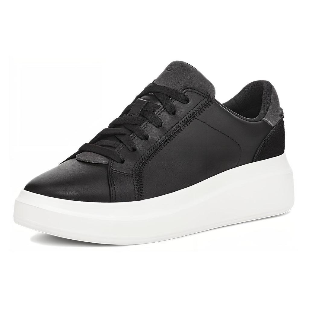 UGG Adidași Dama din Piele cu Vârf Rotund cu Șireturi Durabili cu Talpă Joasă Adidași Femei Negru 1158032-BLK