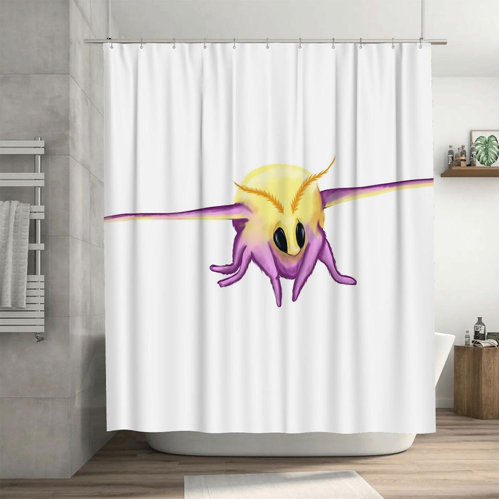 Cute Moth Shower Curtain Forest Animal Bathroom Decor Nature Lover Gift Home Decor Woodland Shower Curtain Set Vintage Aesthetic