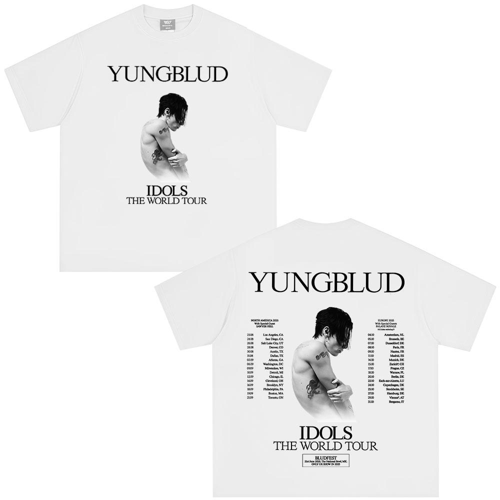 Yungblud IDOLS The World Tour 2025 T Shirts Fans Gift Unisexs Women Hip Hop Short Sleeve Tshirts Oversized Casual Cotton Tshirt