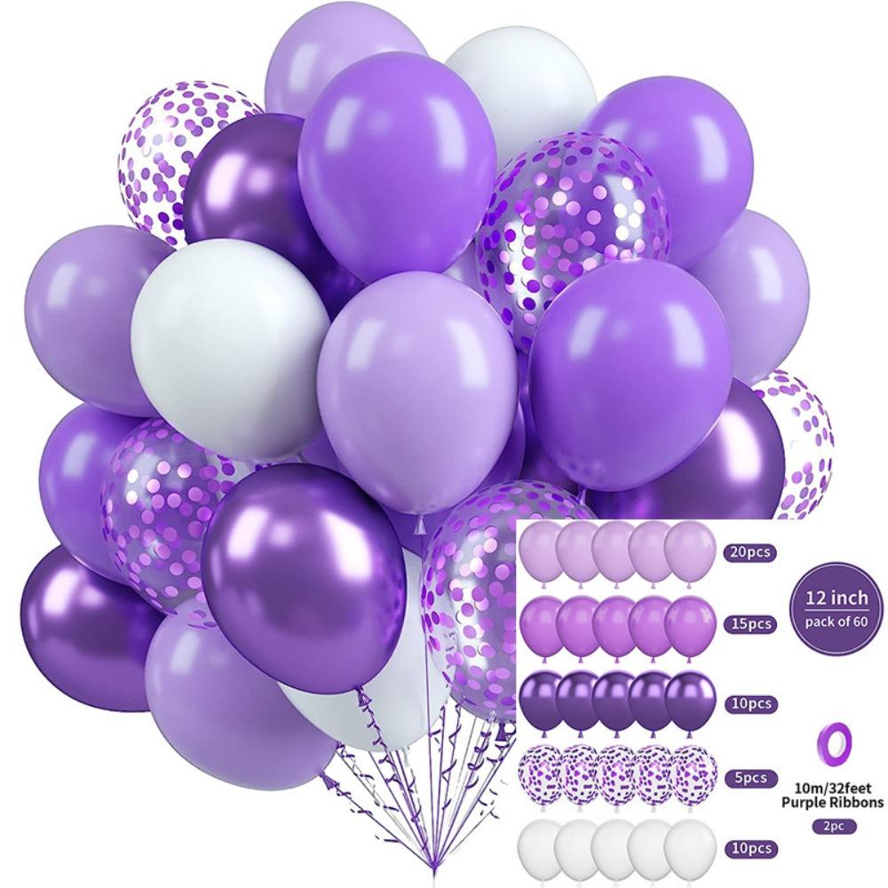 Party Balloon 12 Inch 60pcs Latex Balloon Set Birthday Party Opening Scene Props Metal Sequined Balloon