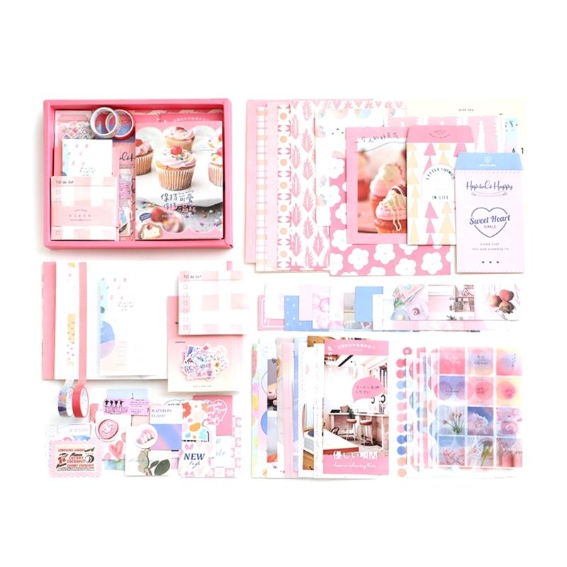 Vintage Scrapbook Kits Tape Sticker Background Paper Journaling Supplies