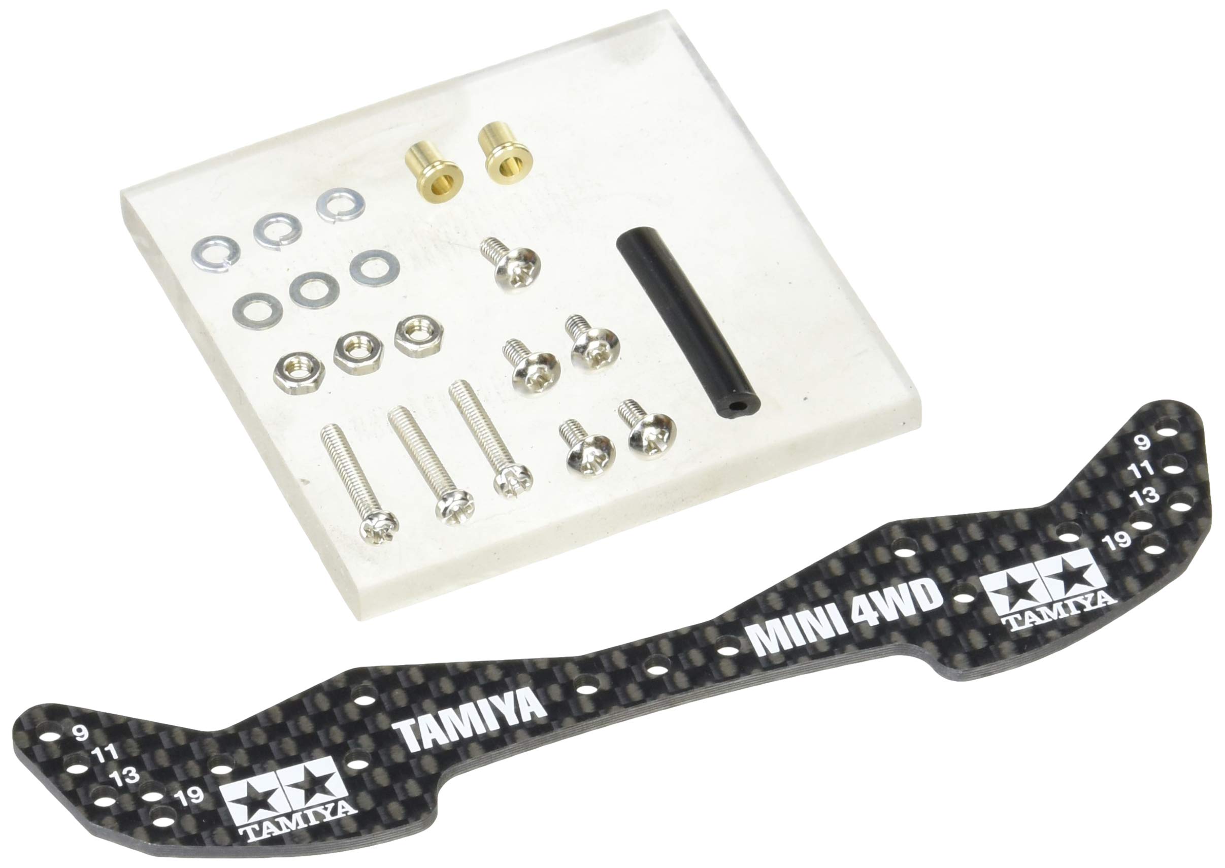 

Tamiya Mini 4WD Grade Up Parts Series HG Carbon Front Wide Stay 15498 № 498 GP.498 1,5 мм