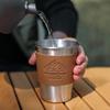 PU Kůže Kožený Držák na Hrnek Protiskluzový Přenosný Pouzdro z Kůže na Skleněnou Láhev Tepelná Izolace Vintage Doplňky pro Venkovní Cestování