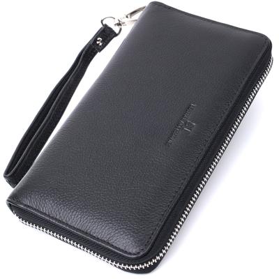 Linda bolsa unissex com um compartimento feita de couro genuíno ST Leather 22697 Preto