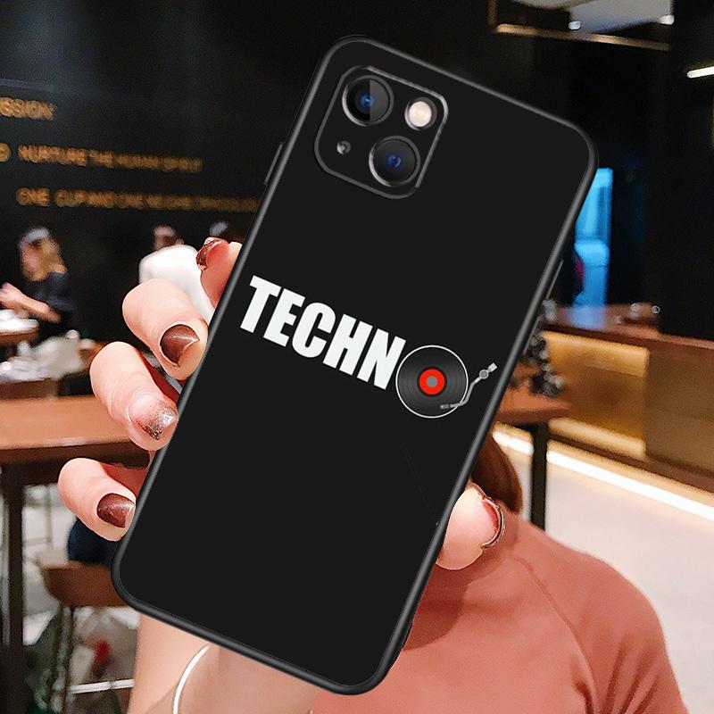 Techno Music Case For iPhone 14 15 Pro Max 11 12 13 Mini X XR XS Max 7 8 14 Plus SE 2022 2020 Soft Cover