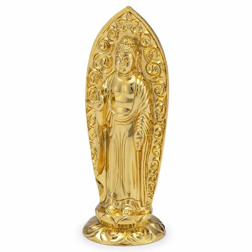Buddhist Altar Shop Takita Shoten: Amitabha Buddha Statue (for Those Born In the Year of the Dog or Pig) Alloy (7.3cm High X 2.6cm Wide) [Crafted by K