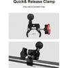 Aluminium Alloy Handlebar Mount Clamp Base With 1" Ball For Rails 0.5" To 2" In Diameter, Versatile Claw Compatible With RAM Mounts B Size Double