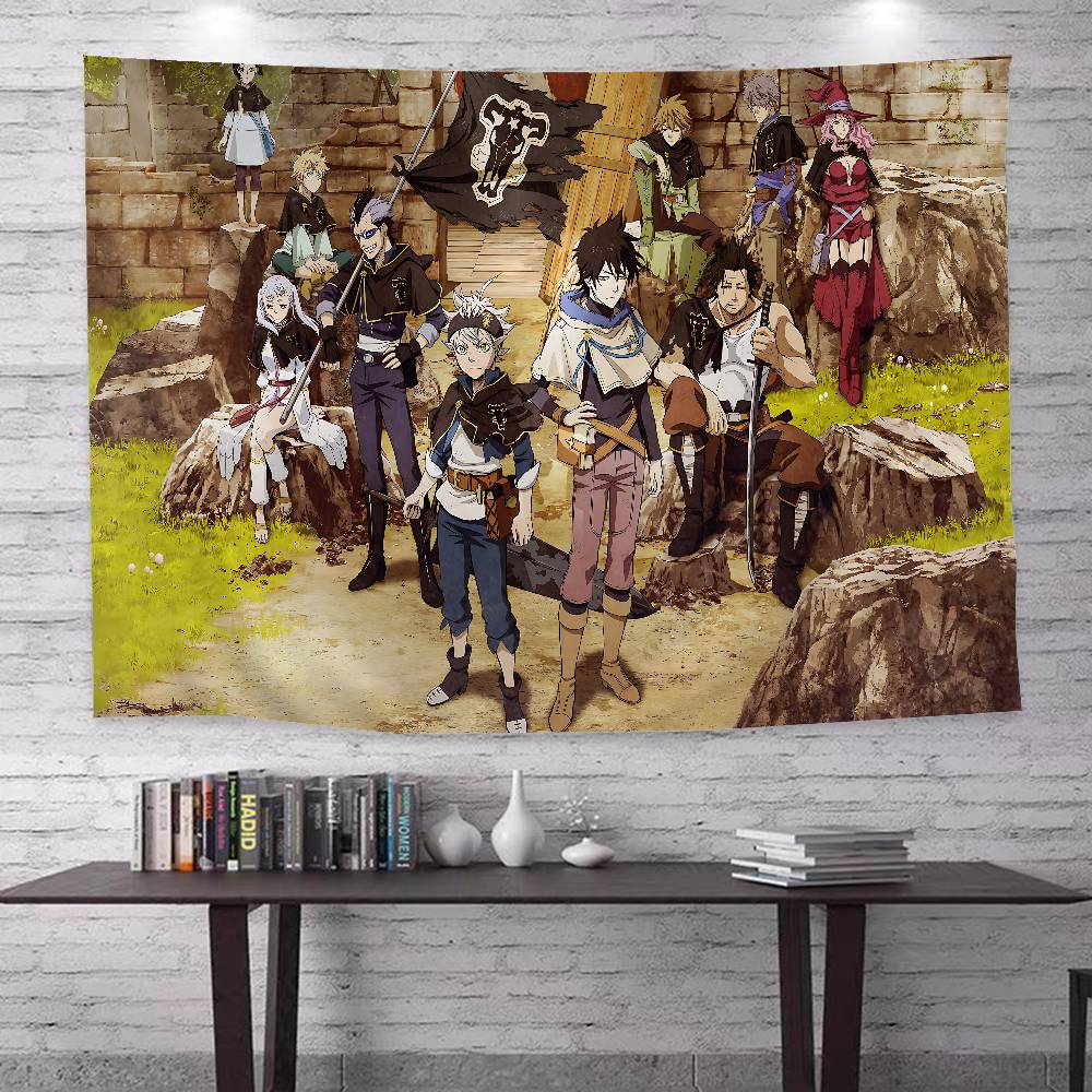 Black Clover Rise of the Wizard King Tapestry  Anime Character Collage Design Anime Print Wall Hanging Ideal for Bedroom Decor