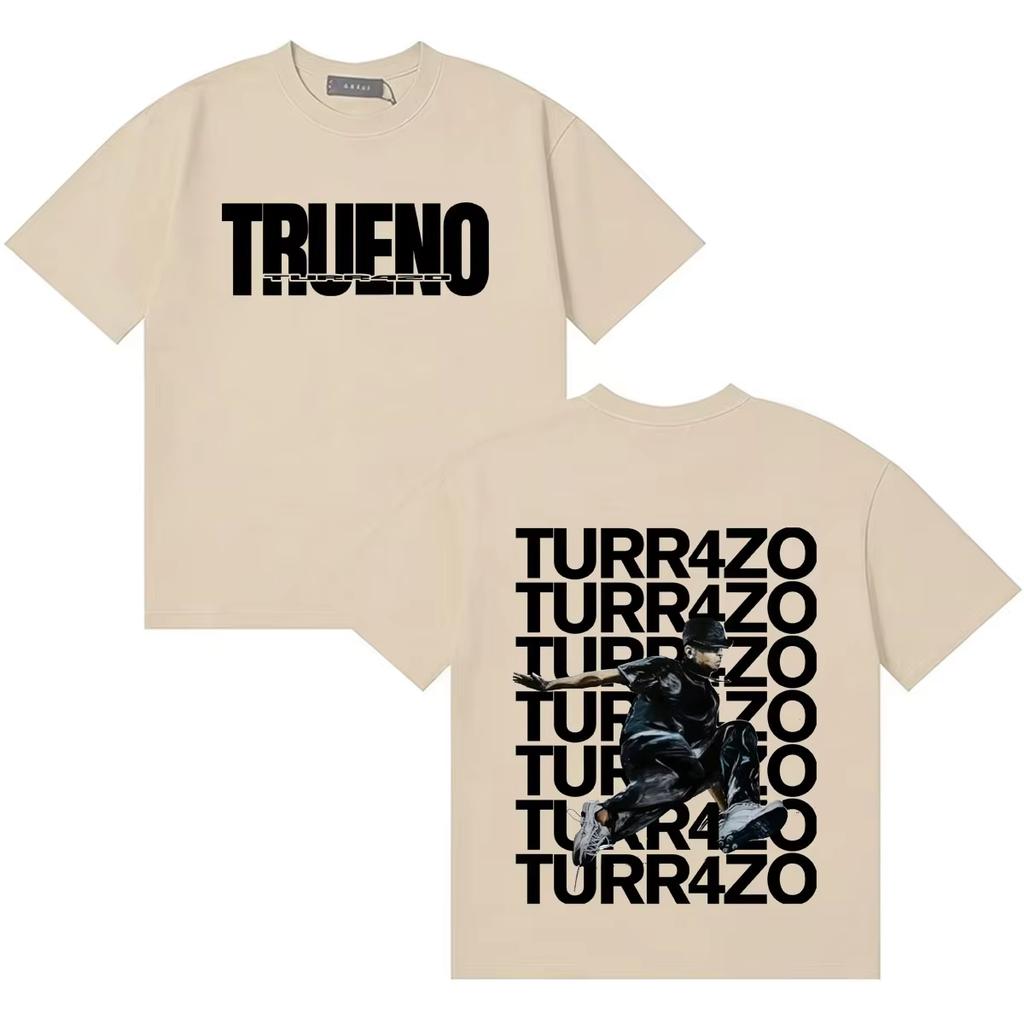 Rapper Trueno 2026 TURR4ZO Printed Merch New T Shirt 100Cotton Unisex Mens Womens TShirt Y2k Hiphop Popular Tee Streetwear