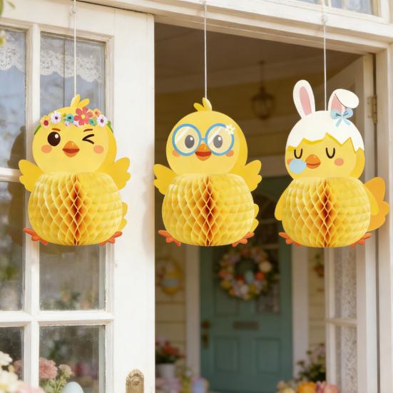 Honeycomb Ball Easter Ornament Paper Decorative Hanging Decoration Holiday Parties Indoor Outdoor Festive Atmosphere Decor