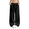 Women's Loose-fitting Wide-leg Pants, Casual Loose-fitting Pants, High-elastic Waistband, Long Pants With Pockets