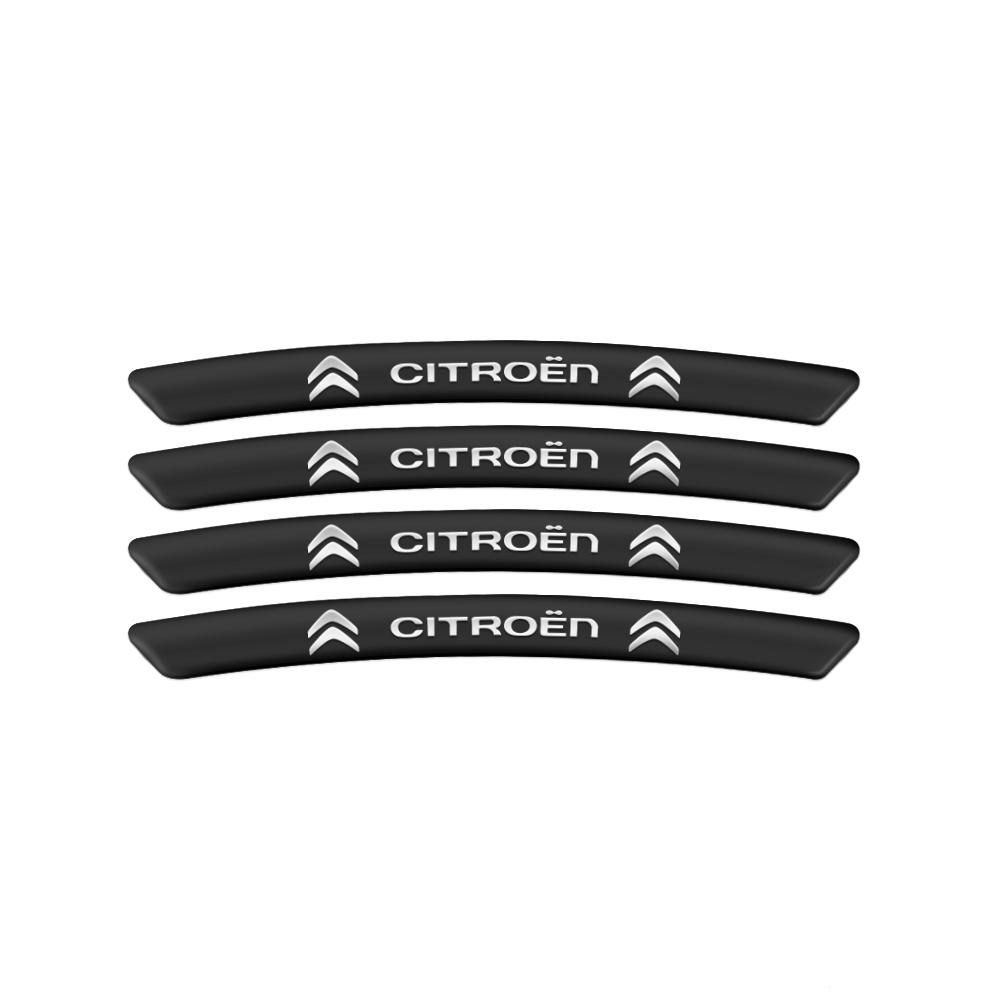 

4pcs Aluminium Car Wheel Rim Stickers Decals For Citroen C1 C3 C4 Grand Picasso C4L C5 C6 C8 VTS Exterior Decoration Accessories