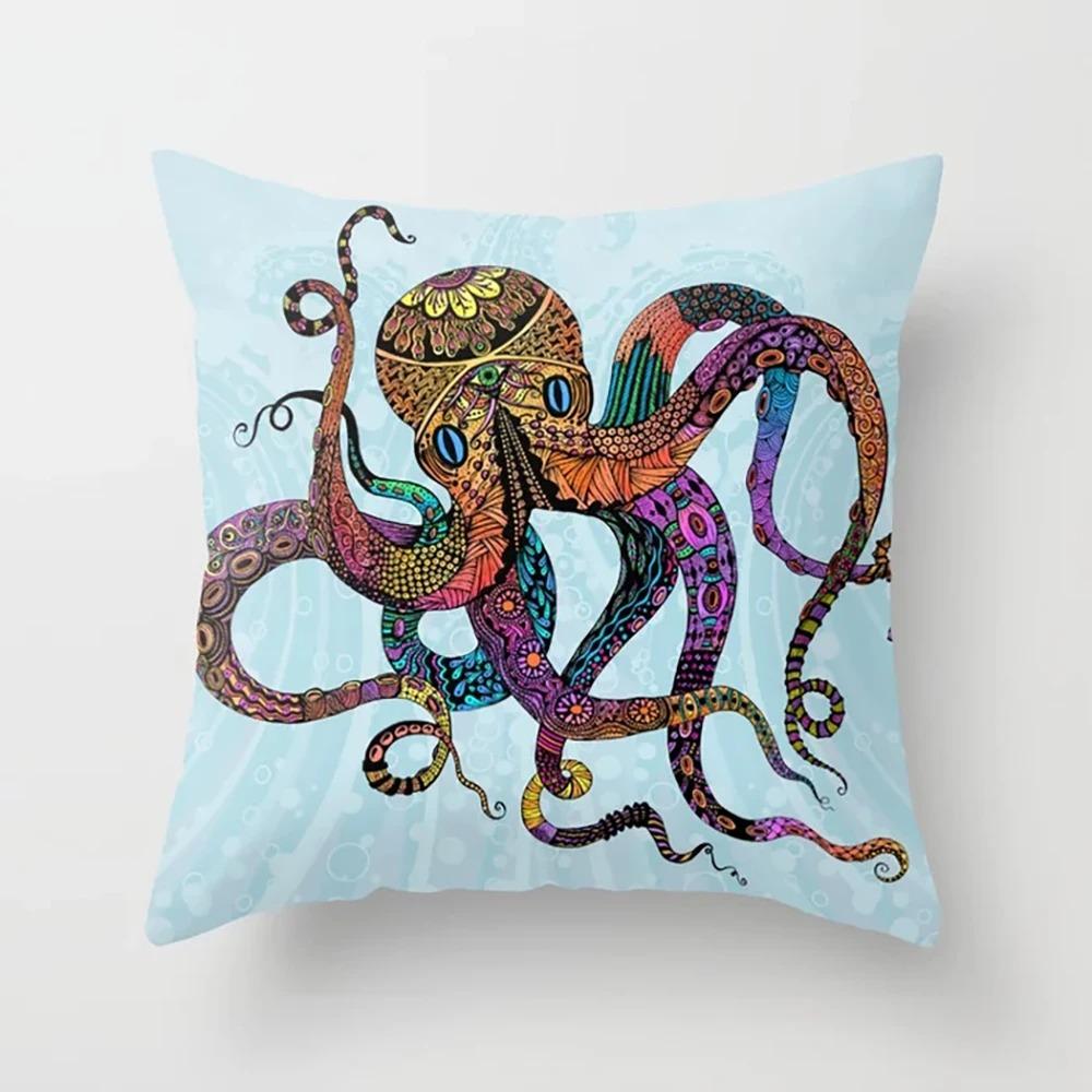 Octopus Pattern Pillowcase Car Ornaments Office Living Room Home Pillowcase