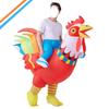 Halloween Cartoon Ride Doll Costume Show Party Props Holiday Show Colorful Cock Inflatable Coat
