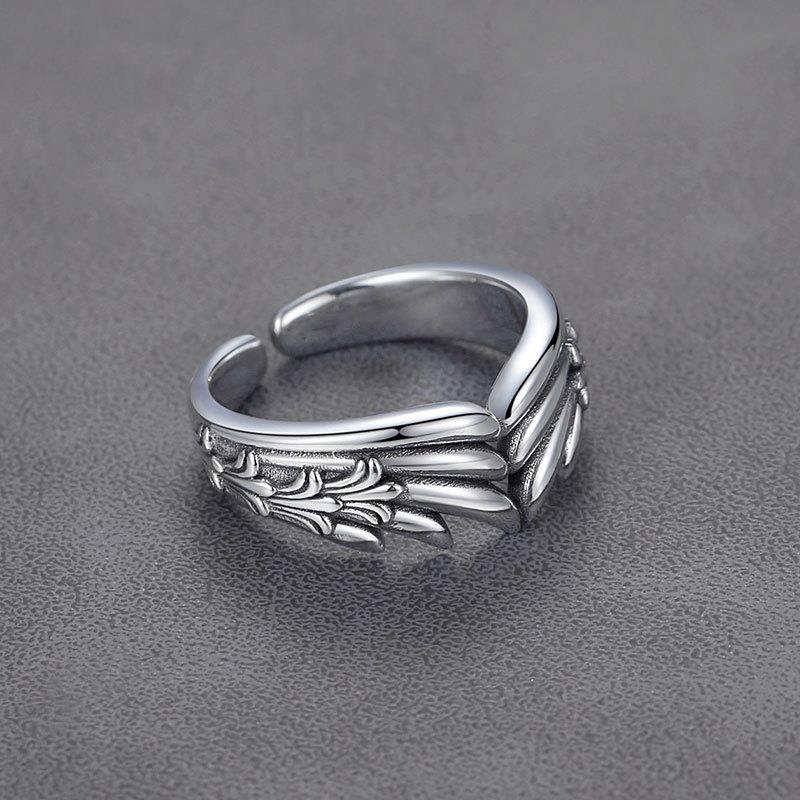 

Yintai Fei Retro Thai Silver Adjustable Angel Wings Ring - Women s Versatile Punk Style. Open Adjustable
