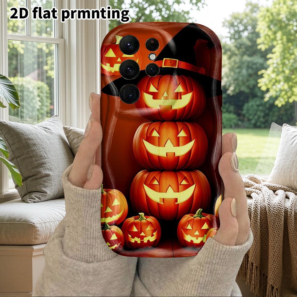 Phone Case: 2D Flat Samsung Galaxy A34 A35 M05 M06 S20 S22 S21 FE Plus 5G Protective Case, Couples Style, Warm Orange Tone, Christmas and Halloween Gi