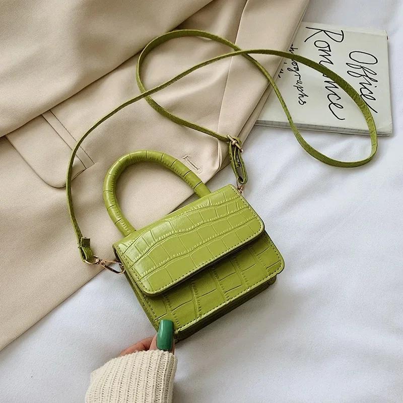 PU Leather Mini Shoulder Bag Casual Solid Color Clamshell Messenger Crossbody Bag
