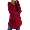 Women's Fashion Blouse Plus Size Solid Long Slim T-Shirt  Long Sleeve Top