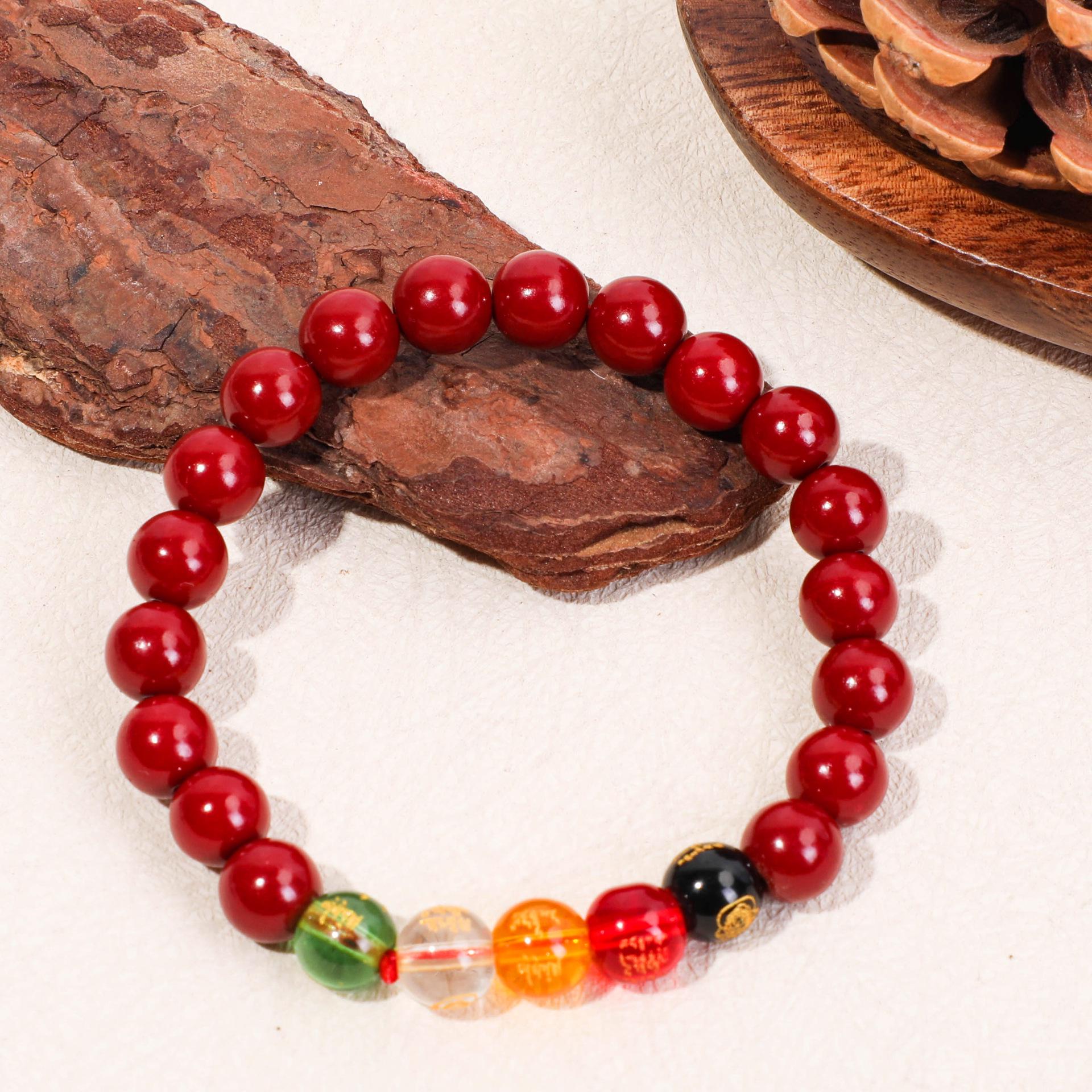 

Браслет с изображением дракона и кролика из натуральной киновари — талисман «три в одном» и оригинальный браслет из рудных бусин