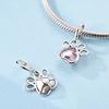 Copper Charm Pink Paw Fit Original Bracelet Diy Fashion Pendant Woman Jewelry