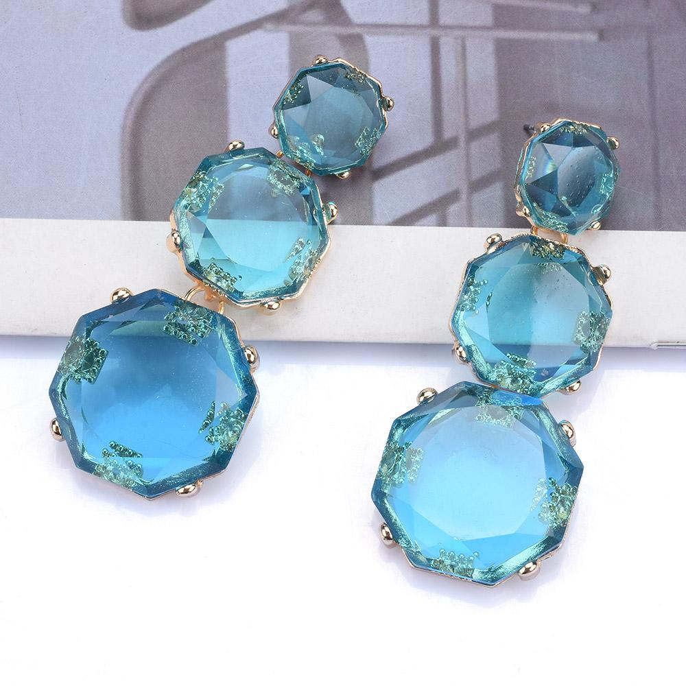 2026 New Gray Pink Blue White Orange Resin Dangle Earrings Women Indian Ethnic Geometric Statement Party Drop Earrings Jewelry