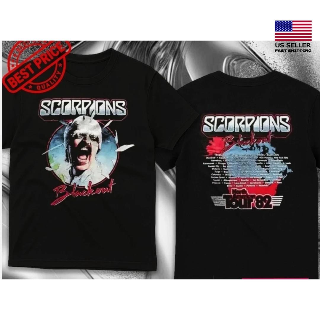 Popular Scorpions Blackout North American Tour 82 Gift Funny All Size Tee U18.1 XL
