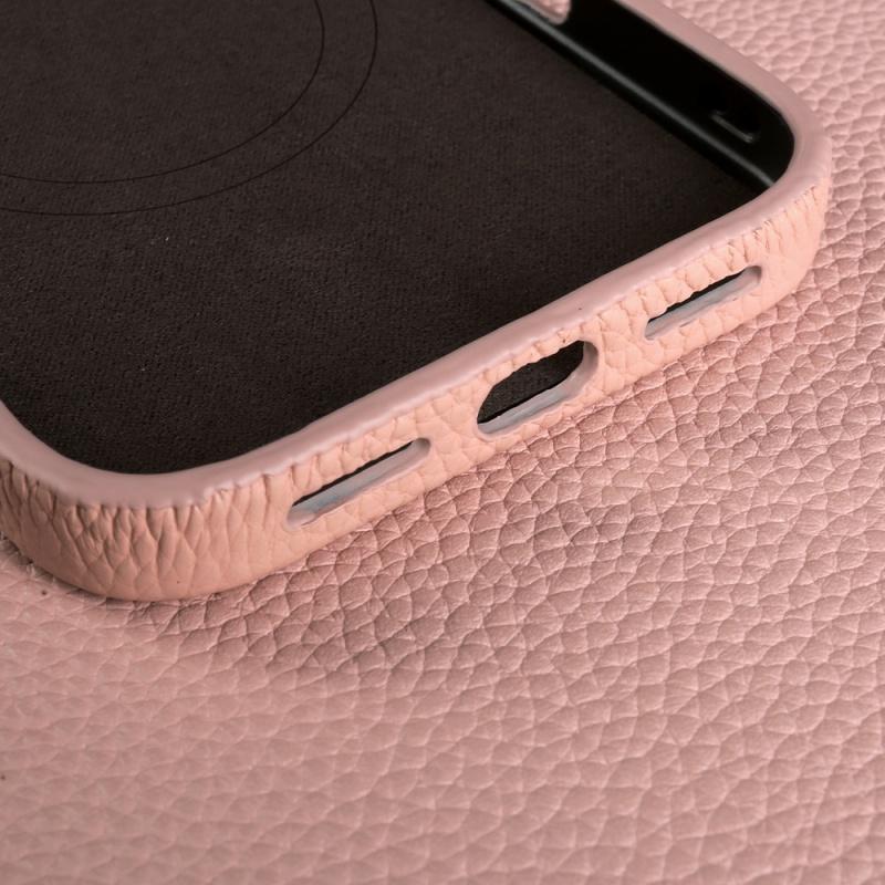 Luxury Litchi Genuine Leather Magnetic Suction Case For Iphone 17 16 15 14 13 Pro Max Air Full Protection Shockproof Back Cover
