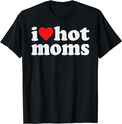 Amo le Mamme Hot Amo le Mamme Hot Maglietta Retro Vintage Distressed Uomo Donna Bambino