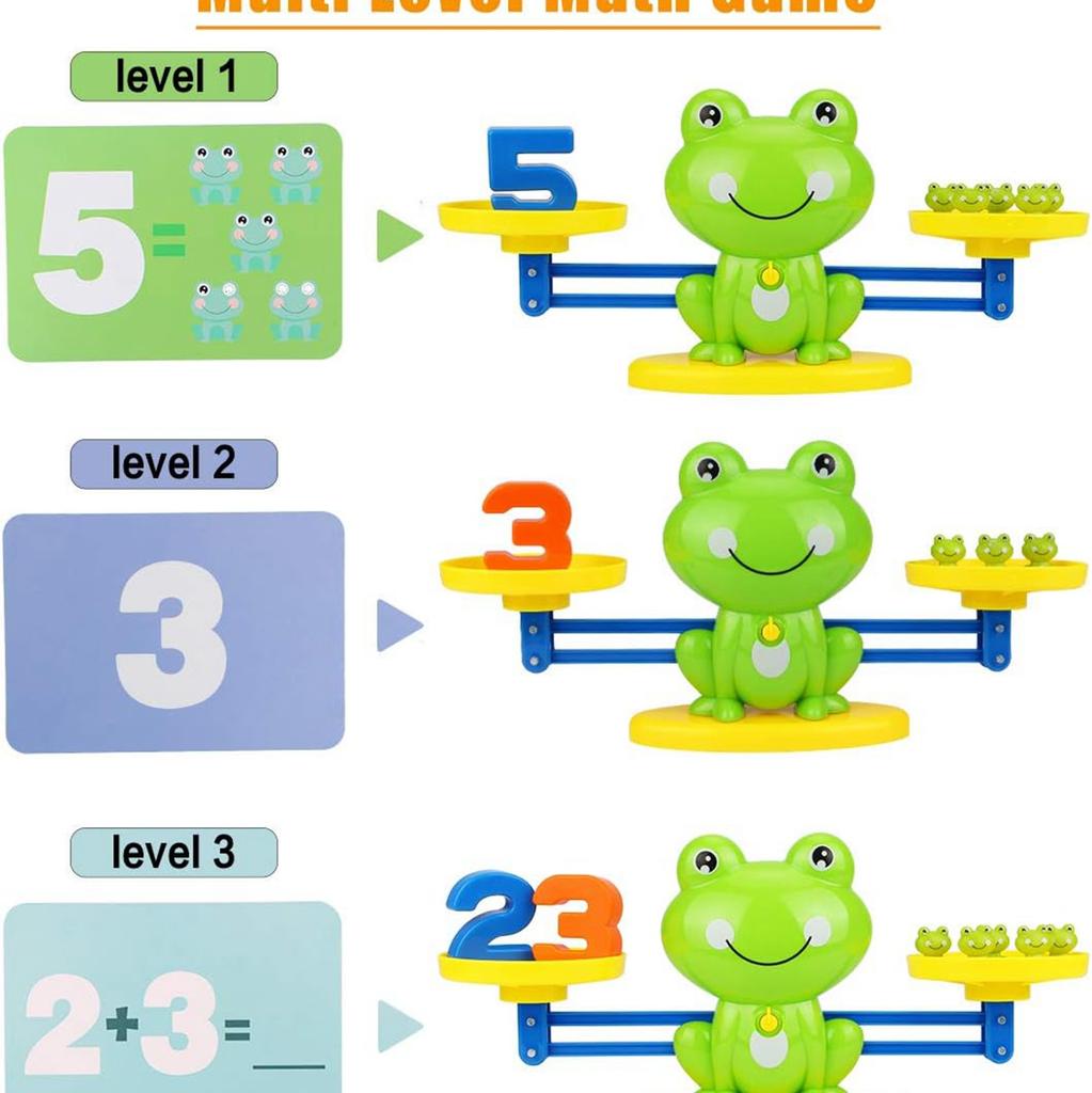 Kids Frog Balance Scale Cute Cartoon Enhance Cognitive Ability Math Counting Toy Interactive Frog
