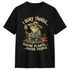 Ich vergrabe Dinge Vielleicht Pflanzen Vielleicht Menschen Lustiges Frosch Herren T-Shirts Scherz T-Shirt Kurzarm O-Ausschnitt T-Shirt Baumwollkleidung