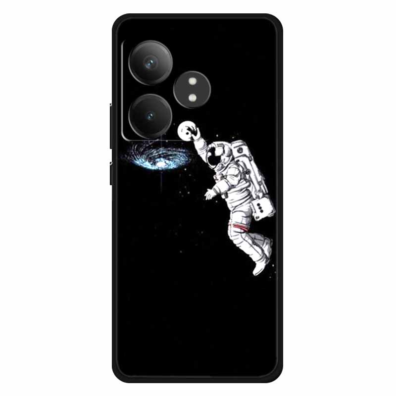 For Realme GT 6T Case Soft Feeling Silicone Luxury Phone Covers For Realme GT 6 GT6 Cases TPU Painted Marble Beautiful GT6t Wolf
