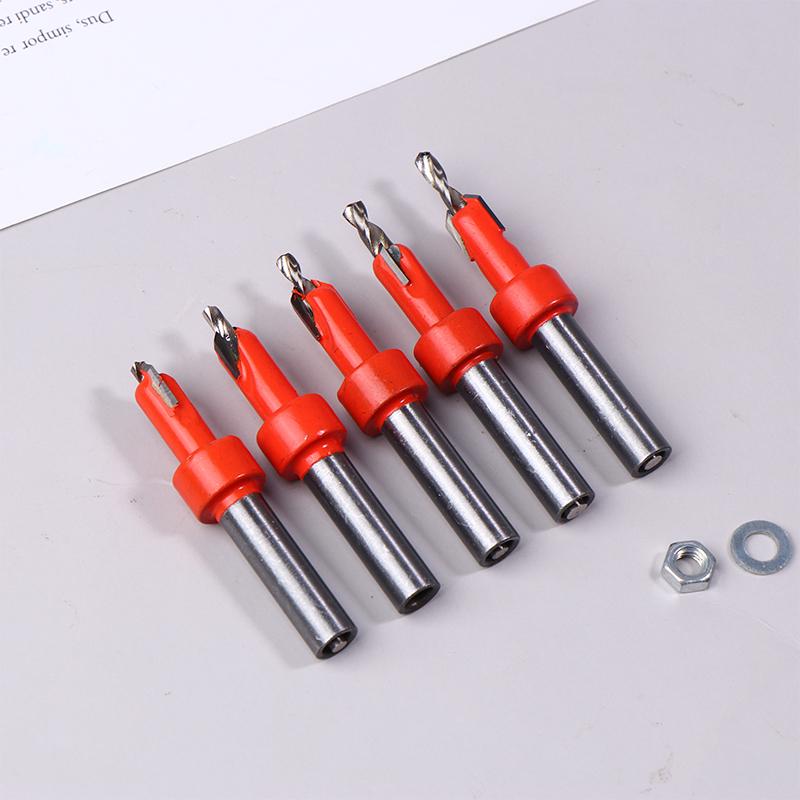 8Mm Woodworking Countersink Router Drill Bit Set Screw Extractor Router Bits Hole Punch Woodworking Tools For Wood Drilling