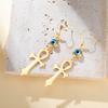 Teamer Occhio Malvagio Gotico Croce Ankh Orecchini Pendenti Acciaio Inossidabile Amuleto Crocifisso Orecchini Egiziani Donna Gioielli Vintage Regalo