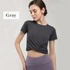 VeroMan Kortärmad Cropped Yoga Storlek Dam T-shirt (ppi-ssd5) (Grå, M)