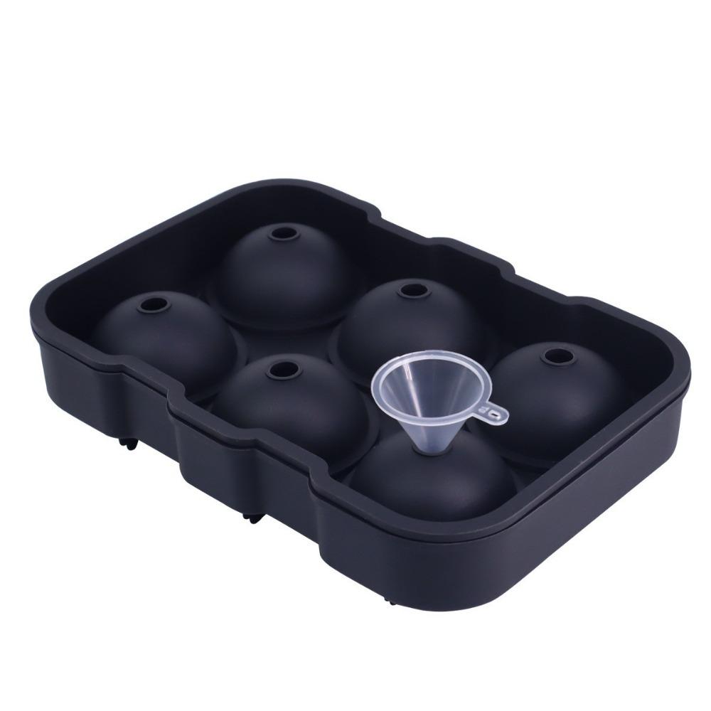 

Food Grade Silicone Ice Frame Ice Mold Round High Ball Ice Ball Maker Whiskey 6-Hole Large Round Ball Mold Barware чорний