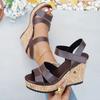Women Wedge Sandals Summer Trend Platform Shoes Women Fashion Roman Buckle Peep Toe Shoes Leisure Lightweight Holidays Sandals