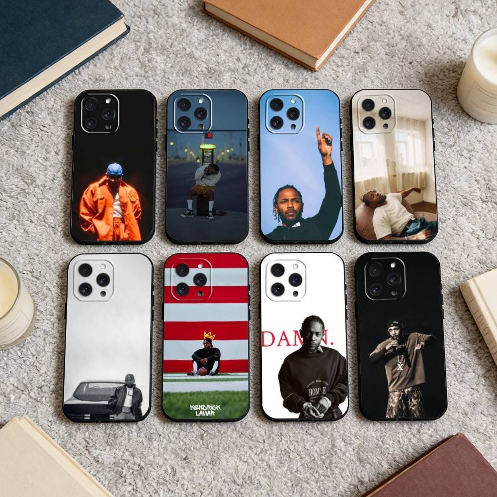 Custodia per Telefono K-Kendrick Lamar Rapper Per iPhone 17 16 15 14 13 12 Max Plus Copertura Nera in Silicone