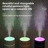 Rechargeable Mini Humidifier Small Desk Air Humidifier with Colorful Atmosphere Light and 4/8 Hour Timer for Home Use