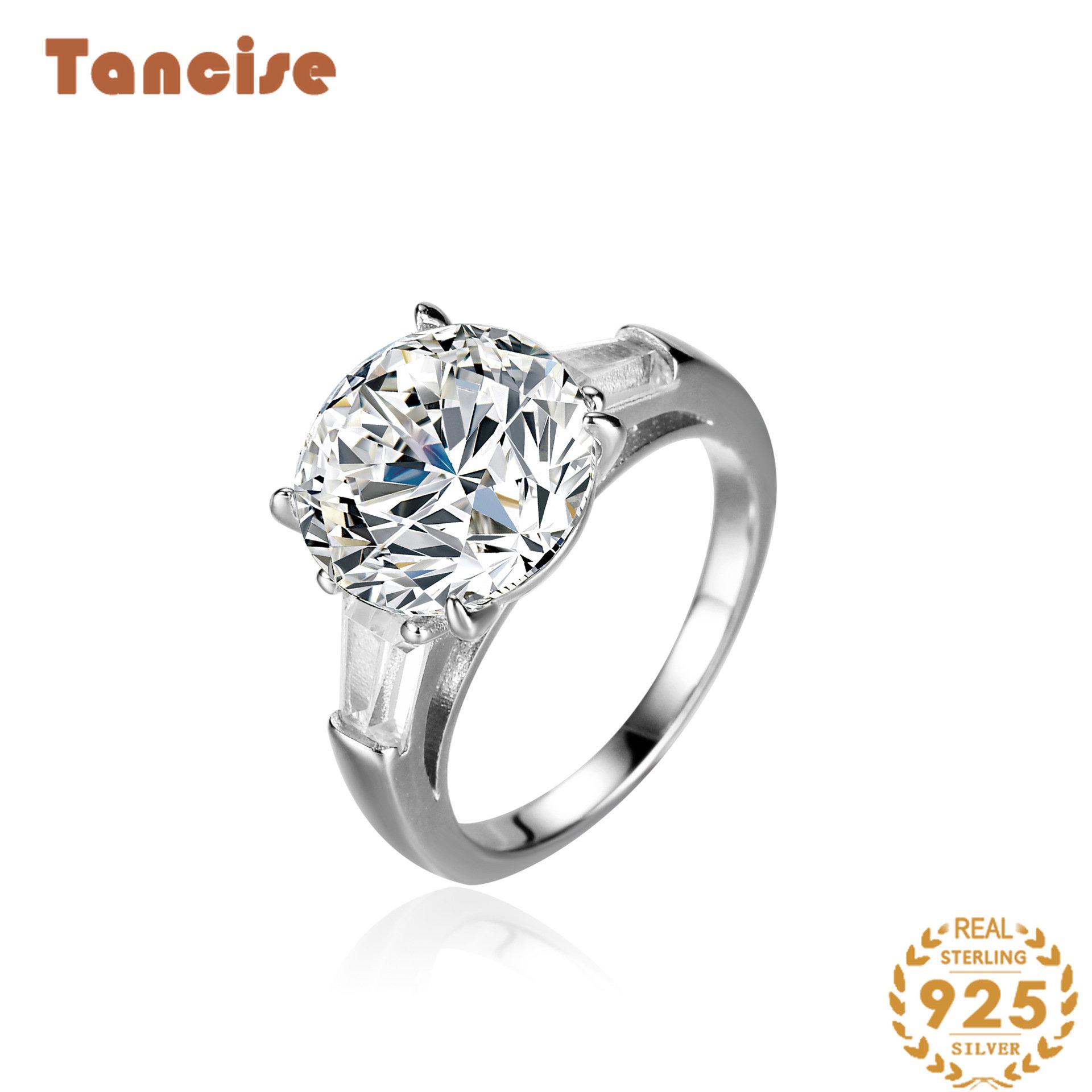 Tancise Classic Moissanite Anello in argento Gioielli da donna Promessa di nozze Regalo per feste_voghion.com