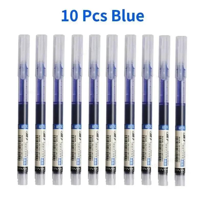 10/20PCS High Quality Needle Type Gel Pens Black Blue Red Ink Straight Liquid Pen  Stationery School & Office Supplies