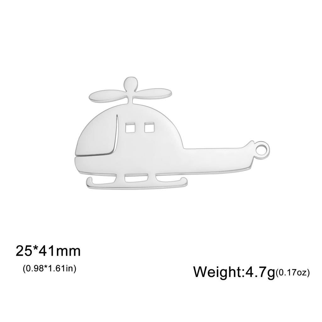 Teamer Cute Helicopter Charm Stainless Steel Airplane Motorbike Vehicle Pendant for Jewelry Making Creative DIY Wholesale