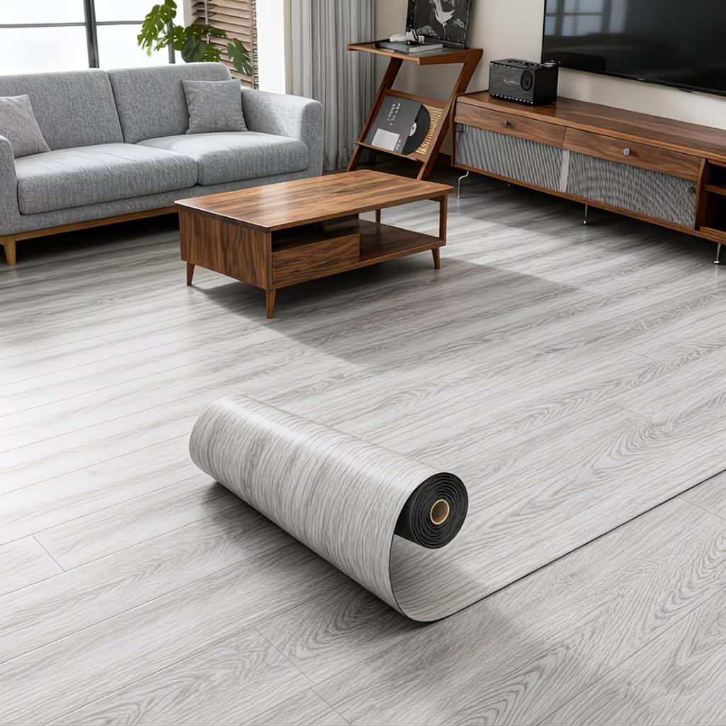 1pc 118.11in Self Adhesive Matte Floor Stickers Home Decoration Kitchen Bathroom Wardrobe Floor Wood Grain Floor Stickers