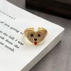 Nails Full Of Zir*****Pening Ring Medieval Vintage Dripping Oil Puppy Cute Stacked Index Finger Ring Woman