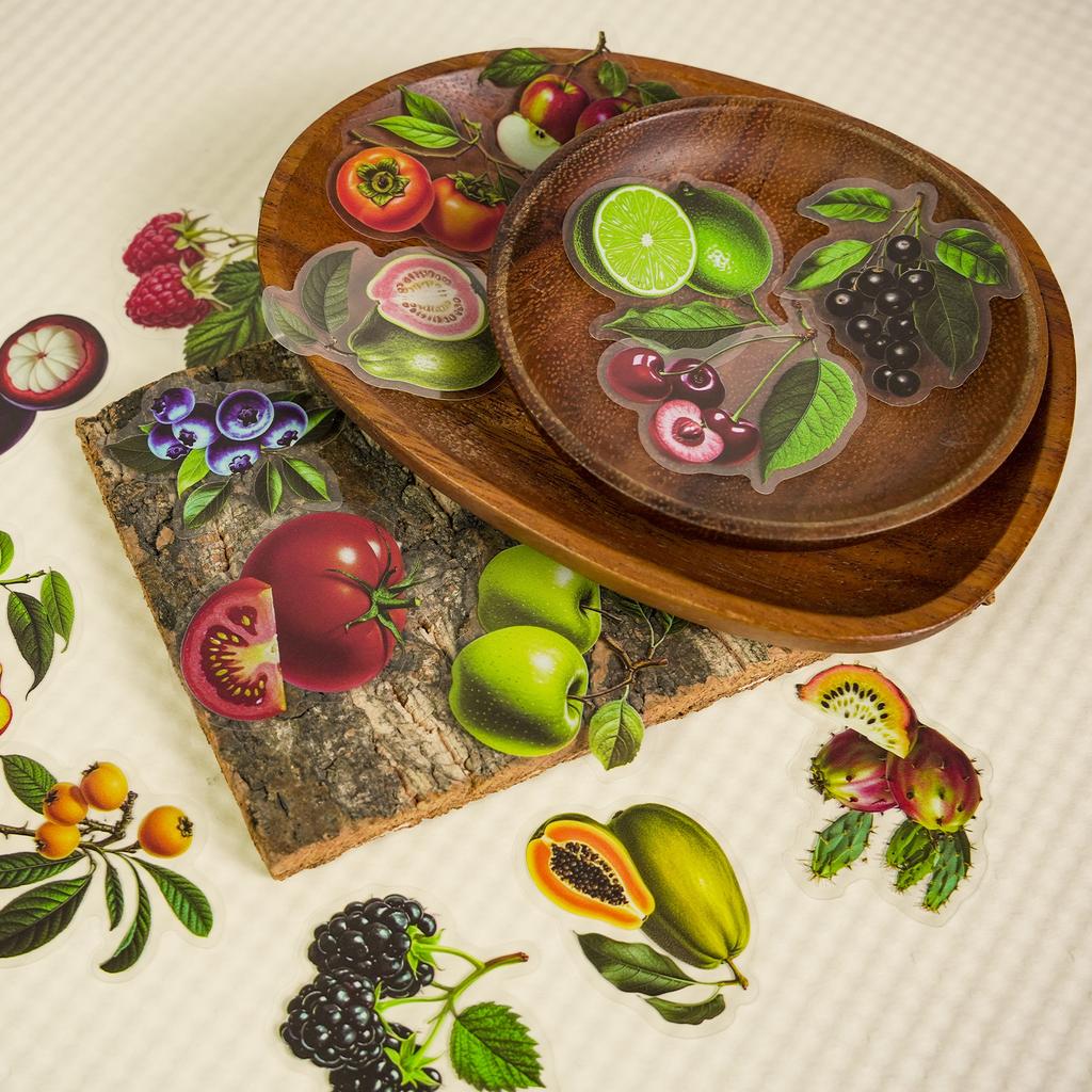 56 Realistic Plant Fruit Transparent Pet Stickers Handbook Diary Diy Stickers