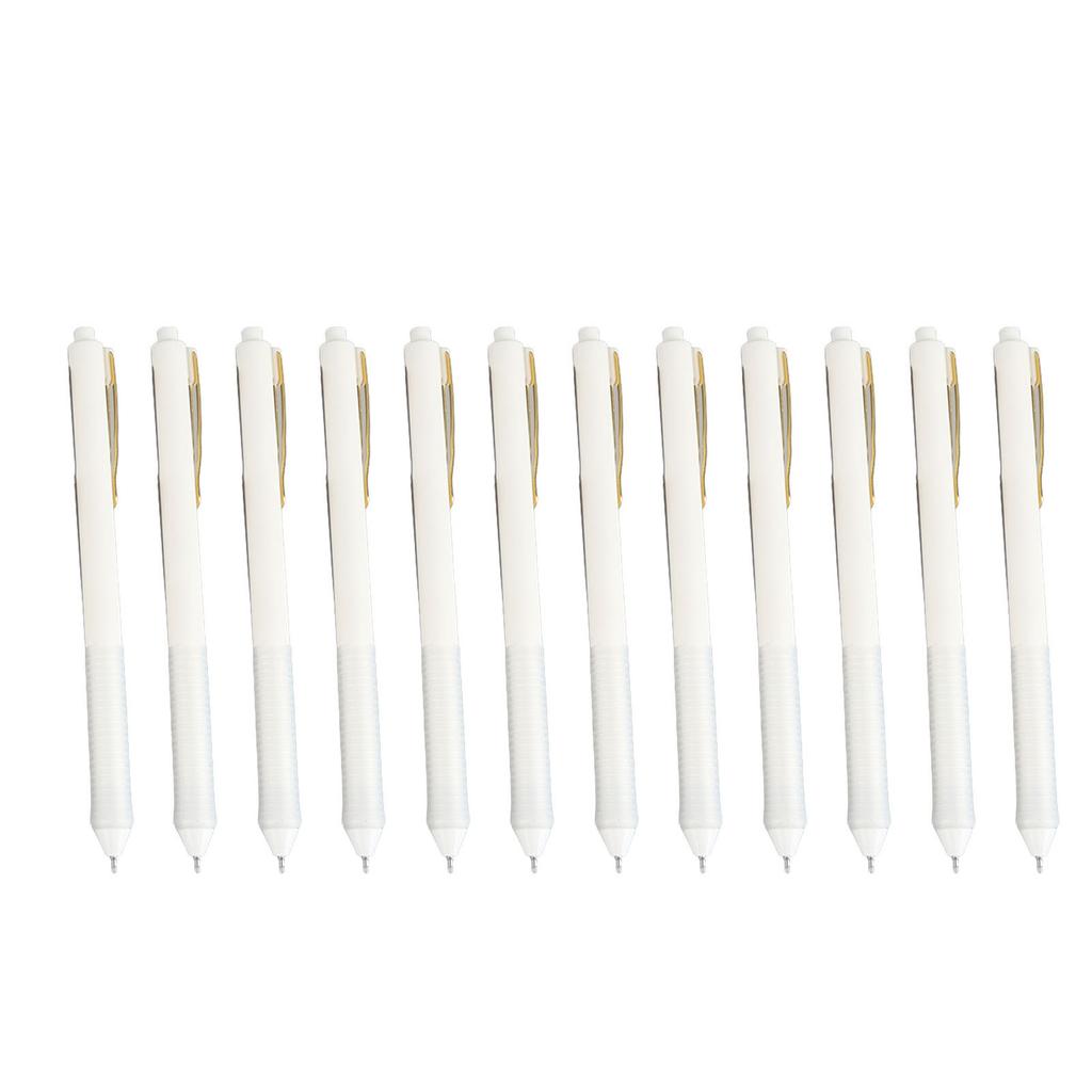 12pcs Press Gel Pen 0.38MM Black Ink Fine Point Pen Retractable Ballpoint Pen for Students Office