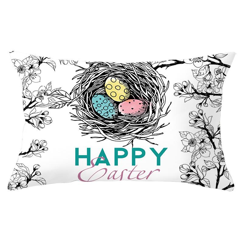 Easter Lumbar  Pillowcase Decorative Sofa Cushion Case Bed Pillow Cover Home Decor Car Cushion Cover Rabbit Pillow Case 30*50cm