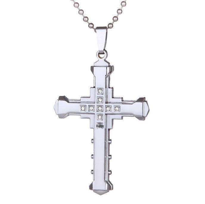 Men's Hot-Selling Three-Layer Cross Pendant Necklace Jewelry